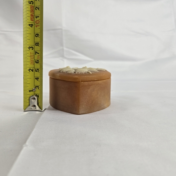 VTG 1974 Design Gifts Intern'l Seagulls Incolay Stone Carved  Heart Trinket Box - Picture 11 of 12